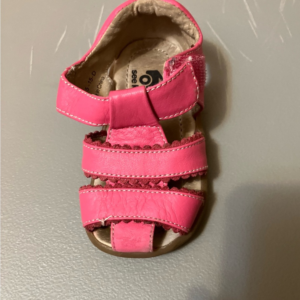 See Kai Run Fisherman Style Leather Sandals, Pink - Size 5 (GUC) - Picture 8 of 9